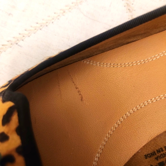 Hush Puppies Sadie Tassel Flats 6.5 Leopard Print Calf Hair Slip On Loafers - Picture 6 of 8